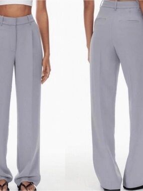 Wilfred Light Gray High-Waist Wide-Leg Trousers